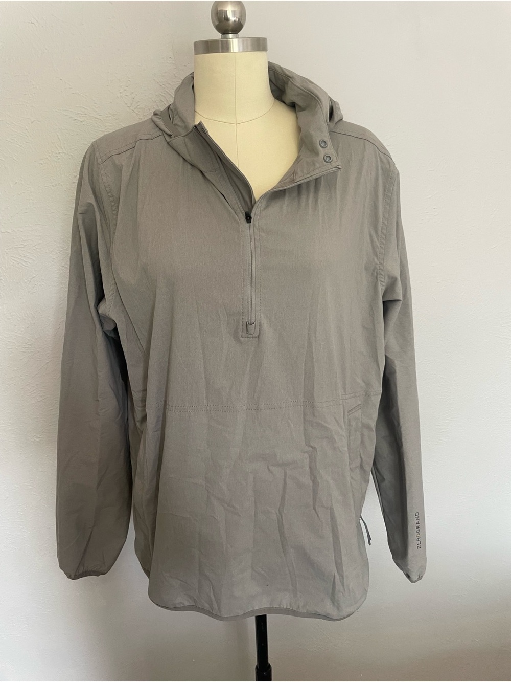 Cole Haan Light Gray Zerøgrand Hooded Pullover